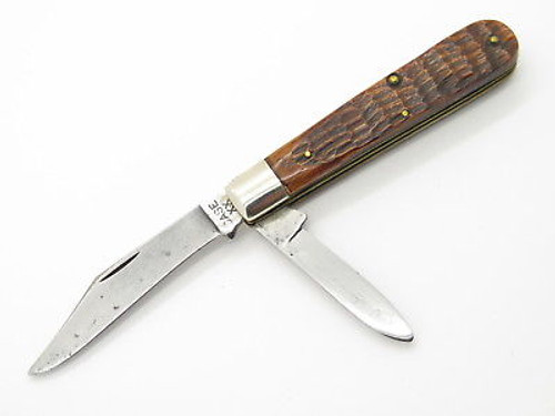 Vtg 1940-1964 Case XX 6202 1/2 Folding Pocket Knife Green Bone Cleaned