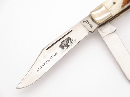 Vtg '80s Marbles American Bison Seki Japan Imai 3.8" Folding Stockman Knife
