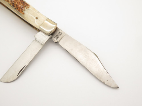 Vtg 1980s Marbles American Bison Seki Japan Imai 3.8" Folding Stockman Knife
