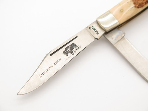 Vintage 1980s Marbles American Bison Seki Japan Imai 3.8" Folding Stockman Knife