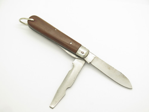 Vintage Prototype Klein Seki Japan Wood Handle Electrician Folding Pocket Knife