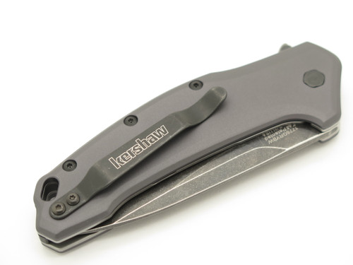 Kershaw 1776GRYBW Link Blackwash Series Gray Aluminum Folding Pocket Knife