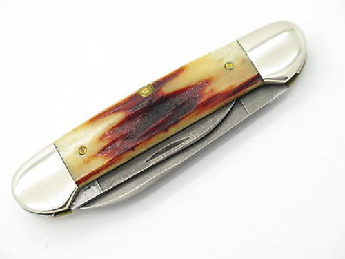 1998 Case XX 52121 Damascus Red Stag Canoe Folding Pocket Knife