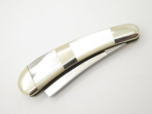 VINTAGE PARKER EAGLE SEKI JAPAN STRAIGHT RAZOR RARE MOTHER OF PEARL MOP FOLDING KNIFE