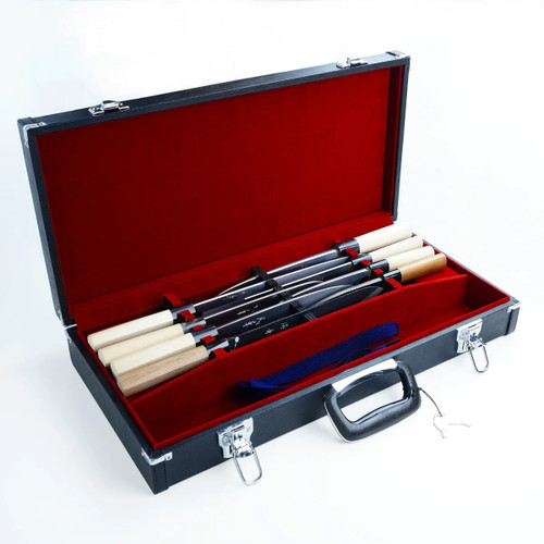 Japanese Japan Kitchen Cutlery Chef 8 Knife Storage Hard Leather Briefcase Case