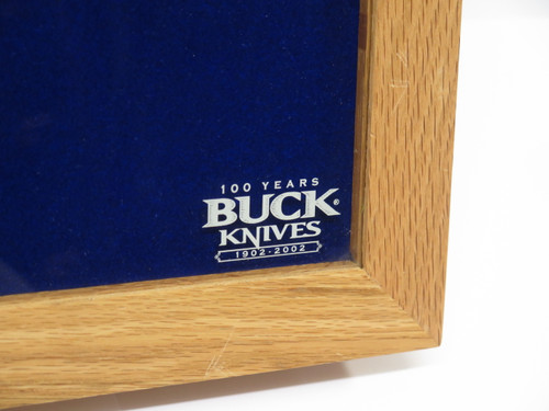 Buck Knives 100 Year Anniversary Oak Glass Lid Display Case Folding Fixed