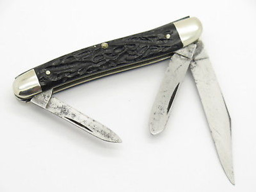 Vtg 1940-1964 Case XX 087 Rough Black Stockman Folding Pocket Knife