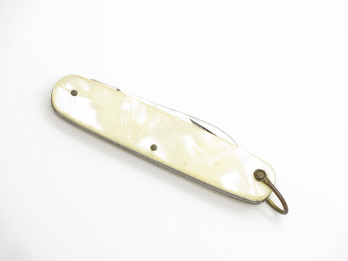 Vintage 1960s P-549 Seki Japan 3" Stainless White Handle Folding Pocket Knife