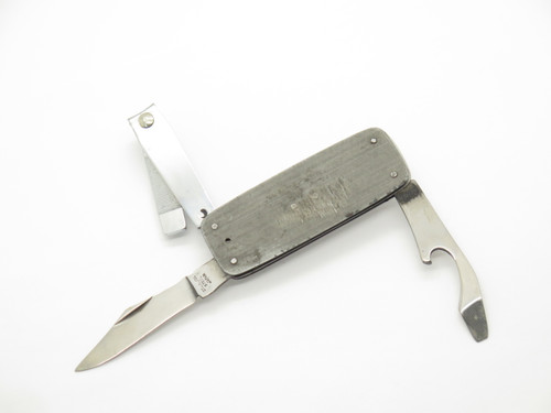 Vintage 1980s Seki Japan 2.75" Stainless Steel Clippers Folding Multi Tool Knife