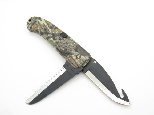 Vtg 2000s Browning 645 Seki Japan Fukuta Saw Folding Hunter Lockback Knife *Blem