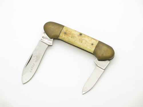 Vintage 1980s Parker Eagle Seki Japan 3" Kayak Canoe Bone Folding Pocket Knife