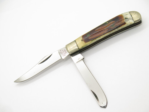 Vintage '80s Frost Cutlery CT-10 Seki Japan 3.5" Stag Trapper Folding Pocket Knife