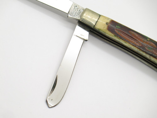 Vintage '80s Frost Cutlery CT-10 Seki Japan 3.5" Stag Trapper Folding Pocket Knife