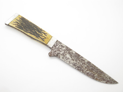 Vintage 1950s Seki Japan Bone Handle 9.75" Fixed Blade Hunting Knife