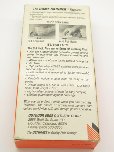 Vtg 1991 Limited Outdoor Edge Skinner Seki Japan Fixed Gut Hook Hunting Knife