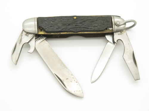 Vintage 1940s-50s Camillus New York Multi Tool 3.7" Folding Pocket Camp Knife