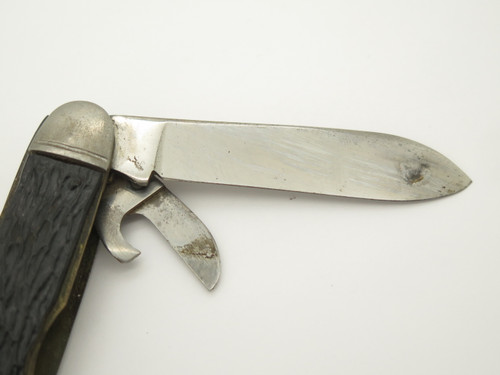 Vintage 1940s-50s Camillus New York Black Multi Tool Folding Pocket Camp Knife