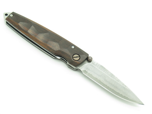Mcusta Seki Japan Tsuchi MC-77DI Ironwood Damascus Folding Pocket Knife No Clip