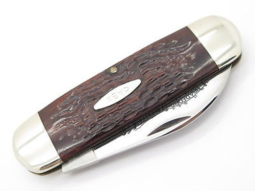 Vintage 10 Dot 1980 Case XX 6250 Sunfish Elephant Toenail Brown Folding Pocket Knife
