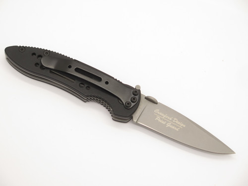 2010s CRKT 6752 Crawford Point Guard 3.75" Black Liner Lock Folding Pocket Knife