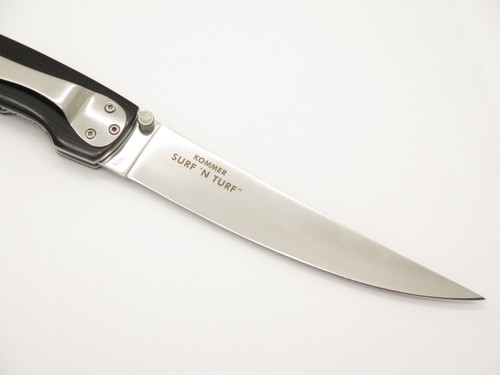 2010s CRKT 3075 Kommer Surf 'N Turf 6.5" Micarta Liner Lock Folding Pocket Knife