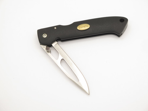 Vtg Beretta Airlight Seki Japan 4.25" Black Handle Lockback Folding Pocket Knife