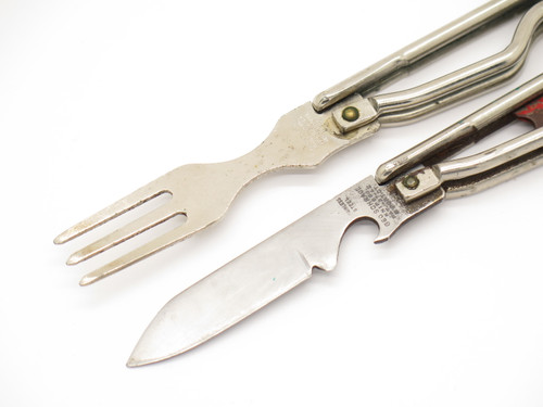 Vintage 1942 pat. Geo Schrade BSA Boy Scouts Fork Knife Spoon Utensil Mess Kit