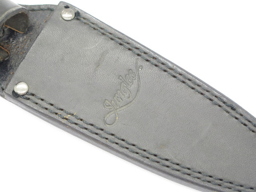 Vintage Junglee Seki Japan Clip Leather Fixed 5.75" Blade Dagger Knife Sheath