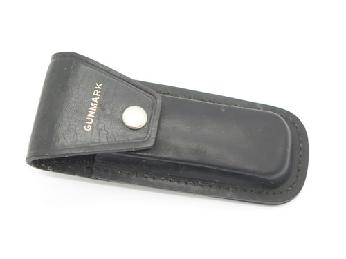 Vintage Gunmark Seki Japan Folding Hunter 5.87" Lockback Knife Leather Sheath