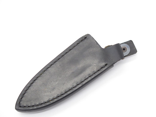 Vintage 1980s-90s Seki Japan Black Leather Fixed 5.5" Dagger Knife Clip Sheath