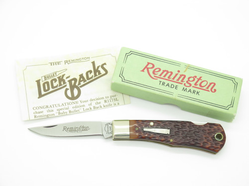 Vtg 1984 Remington R1173L Baby Bullet Lockback USA Delrin Folding Pocket Knife
