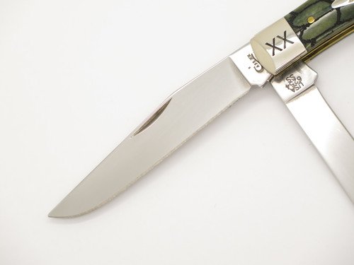 Case XX 6254 SS USA Lasered Green Bone 4.12" Trapper Folding Pocket Knife