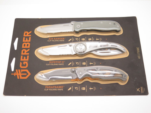 3 Pack Gerber Paraframe Ripstop II Air Ranger Folding Pocket Knife