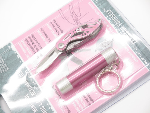 Gerber Curve 2.25" Pink Multi Tool Folding Pocket Knife & Flashlight