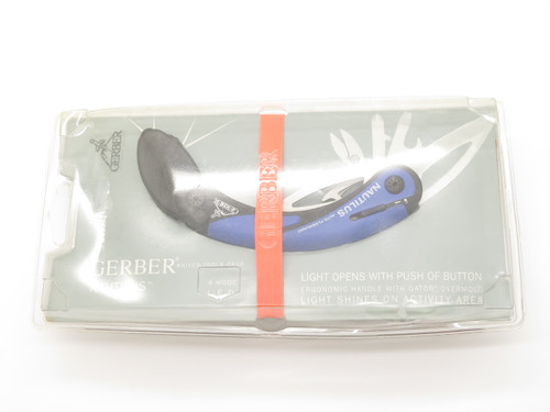Gerber Nautilus USA 5.5" Blue Lockback Multi Tool Folding Pocket Knife