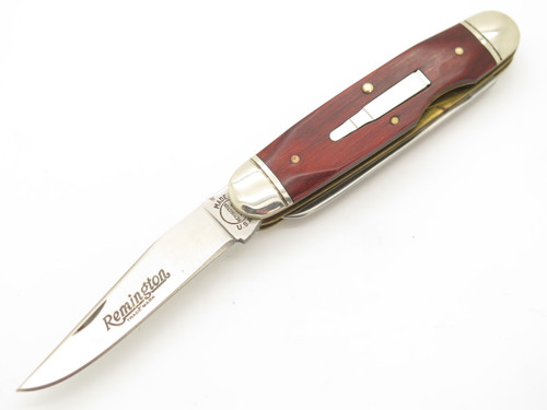 Vintage 1997 Remington R4468 Lumberjack USA Wood Muskrat Folding Pocket Knife