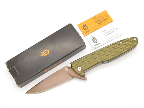 Gerber 1910617A One-Flip Green Bronze 4.5" Linerlock Folding Pocket Knife