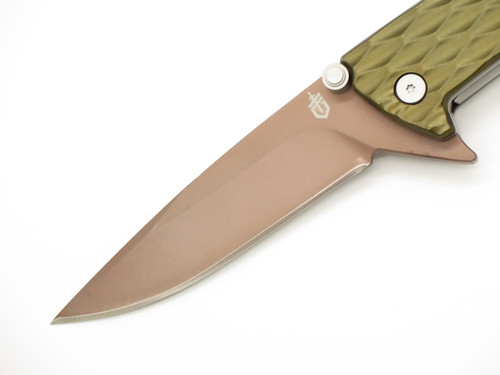 Gerber 1910617A One-Flip Green Bronze 4.5" Linerlock Folding Pocket Knife