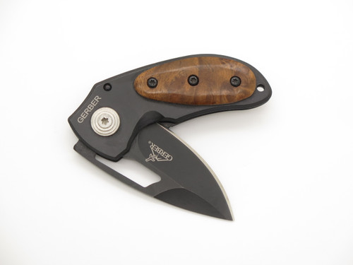 Gerber Small 3" Wood Handle Stainless Linerlock Folding Pocket Knife