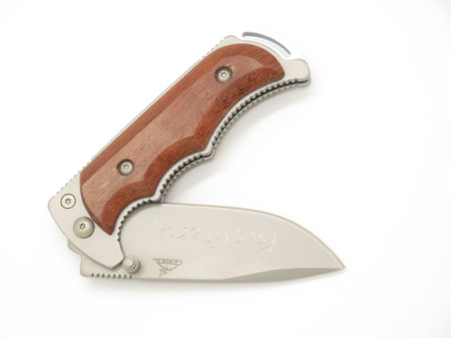 Peter Gerber Signature Freeman Wood Stainless Linerlock Folding Hunter Knife