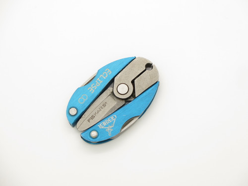 Vintage Gerber Total Eclipse 2" Blue Multi Tool Scissors Folding Pocket Knife