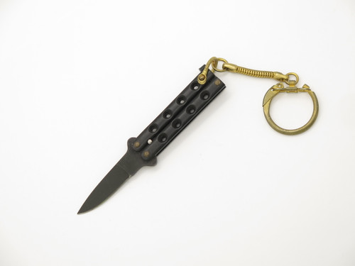 Vintage 1980s Herbertz Rostfrei Mini Seki Japan 2" Kechain Folding Balisong Butterfly Knife