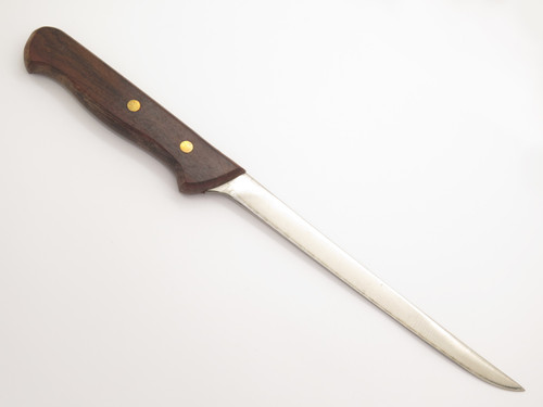 Vtg 1970s Tako Fillet Seki Japan 12.75" Wood Handle Fixed Fishing Hunting Knife