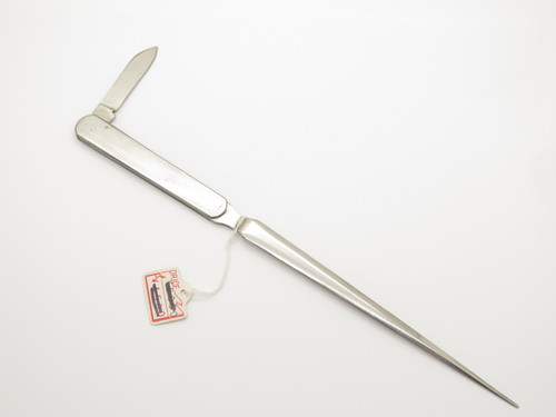Vintage 1970s F-529-S Seki Japan Stainless 9.5" Desk Letter Opener Folding Knife