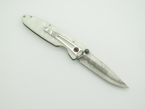 2010 Mcusta Seki Japan Basic White San Mai Damascus Steel Folding Pocket Knife