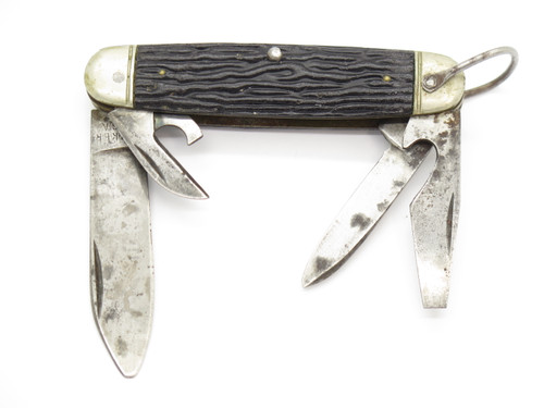 Vintage Boker USA 3.625" Folding Camp Scout Can Opener Pocket Knife