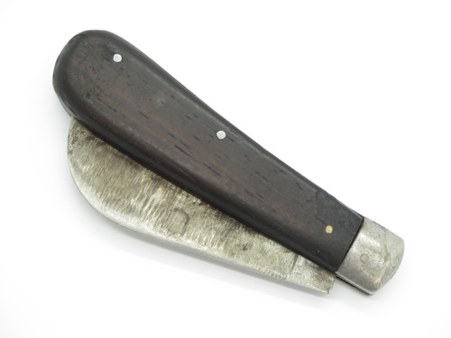 Vintage Kutmaster Utica USA 4.25" Wood Handle Hawkbill Pruner Folding Knife