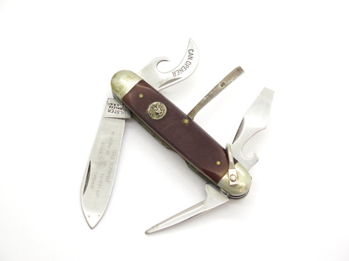 Vintage Ulster USA 3.75" Folding Camp Boy Scout Pocket Knife Bottle Opener