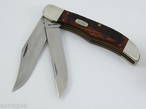 1999 Case XX 6265 Stainless Wood Handle Folding Hunter Knife & Sheath