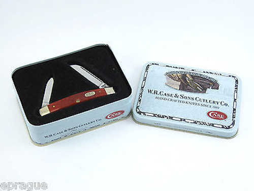 1996 Case XX 62052 SS Red Jigged Bone Congress Folding Pocket Knife Tin